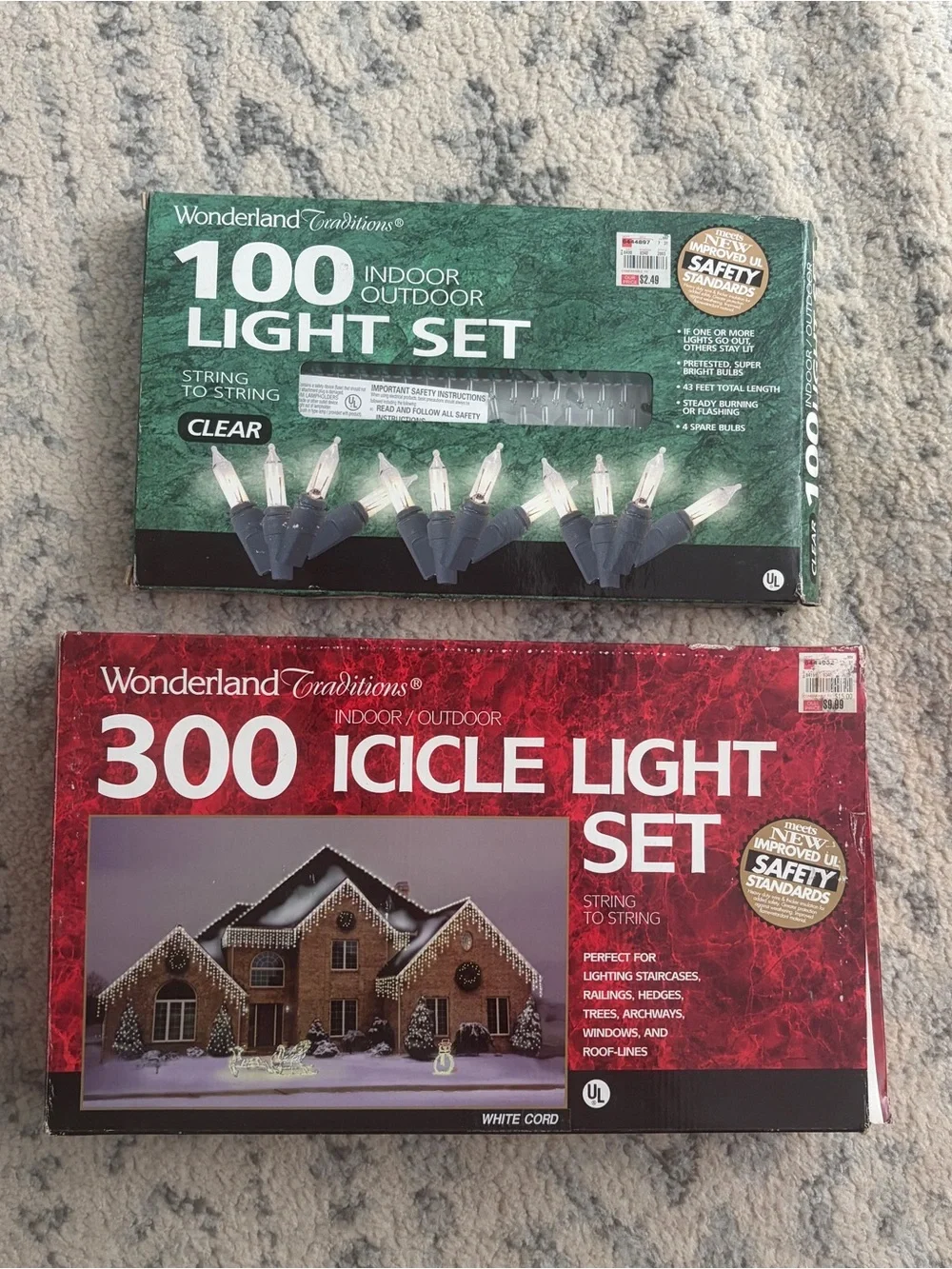 Vintage Lot 2 Wonderland Tradition Indoor Outdoor 400 Icicle Lights Christmas